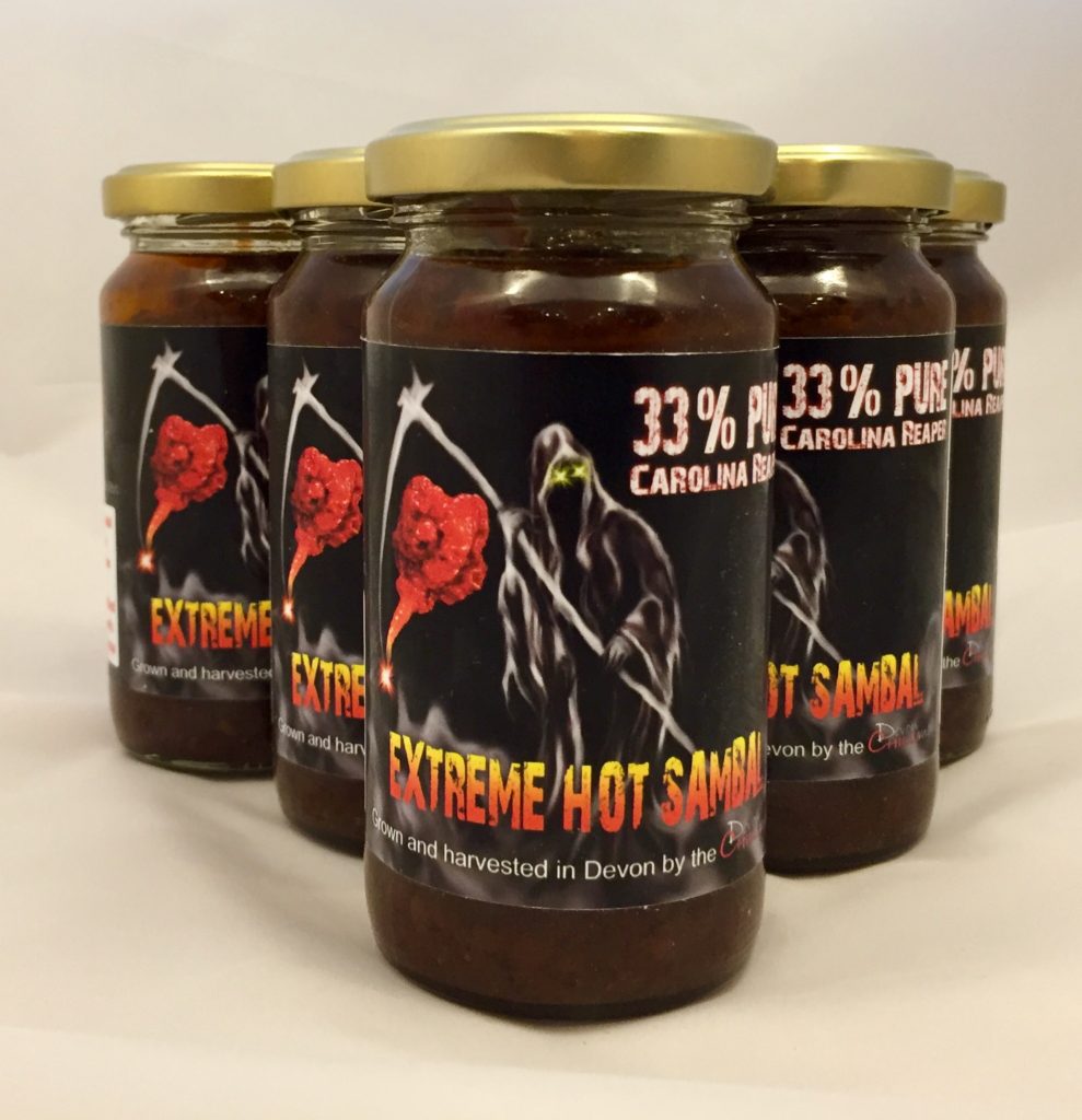 Carolina Reaper Extreme Hot Sambal Devon Chilli Man